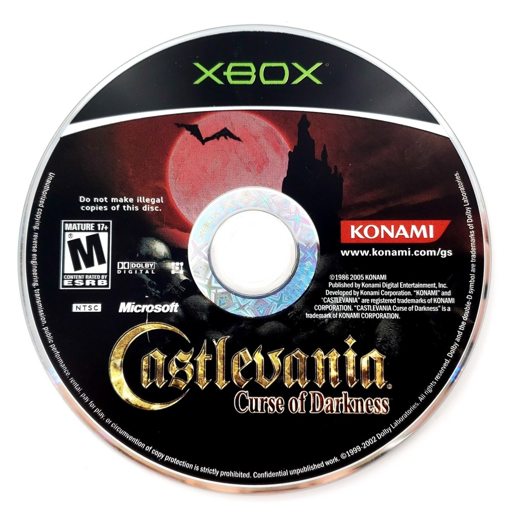 Castlevania: Curse of Darkness (Microsoft Xbox, 2005) Disc Only Tested & Works